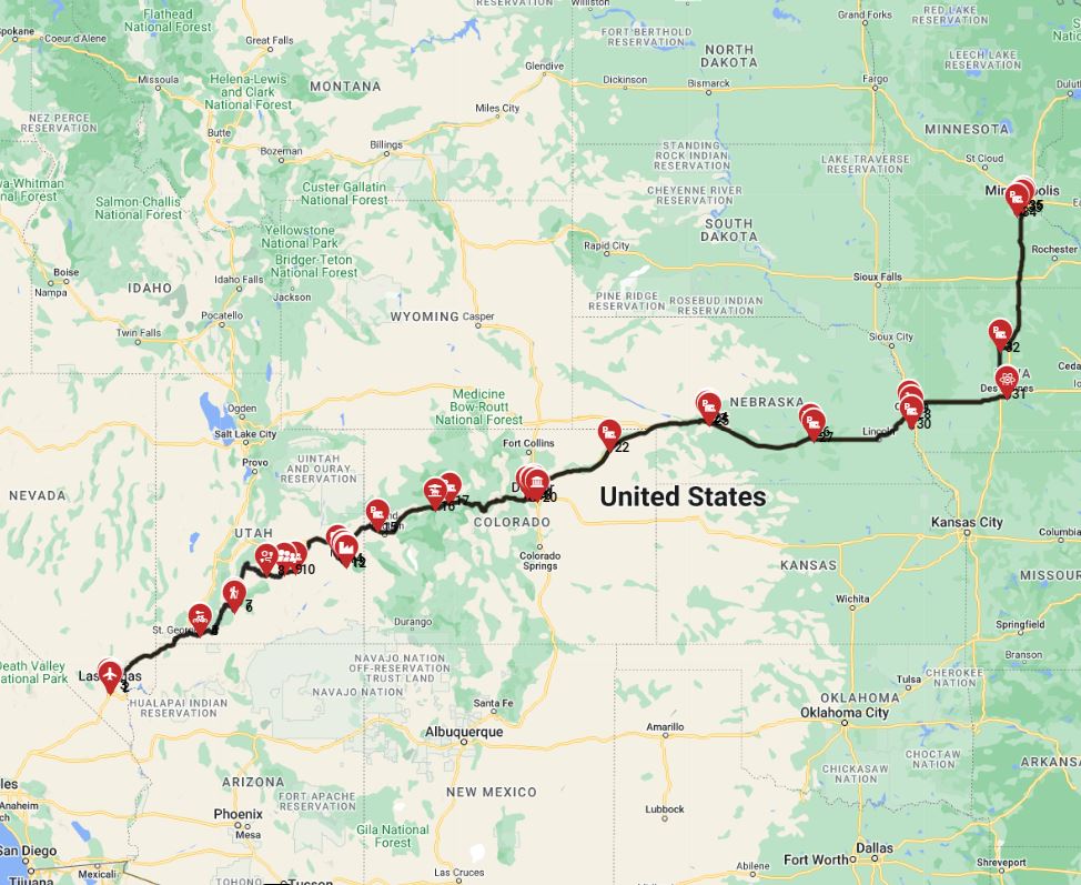From Las Vegas to Minneapolis with a motorhome